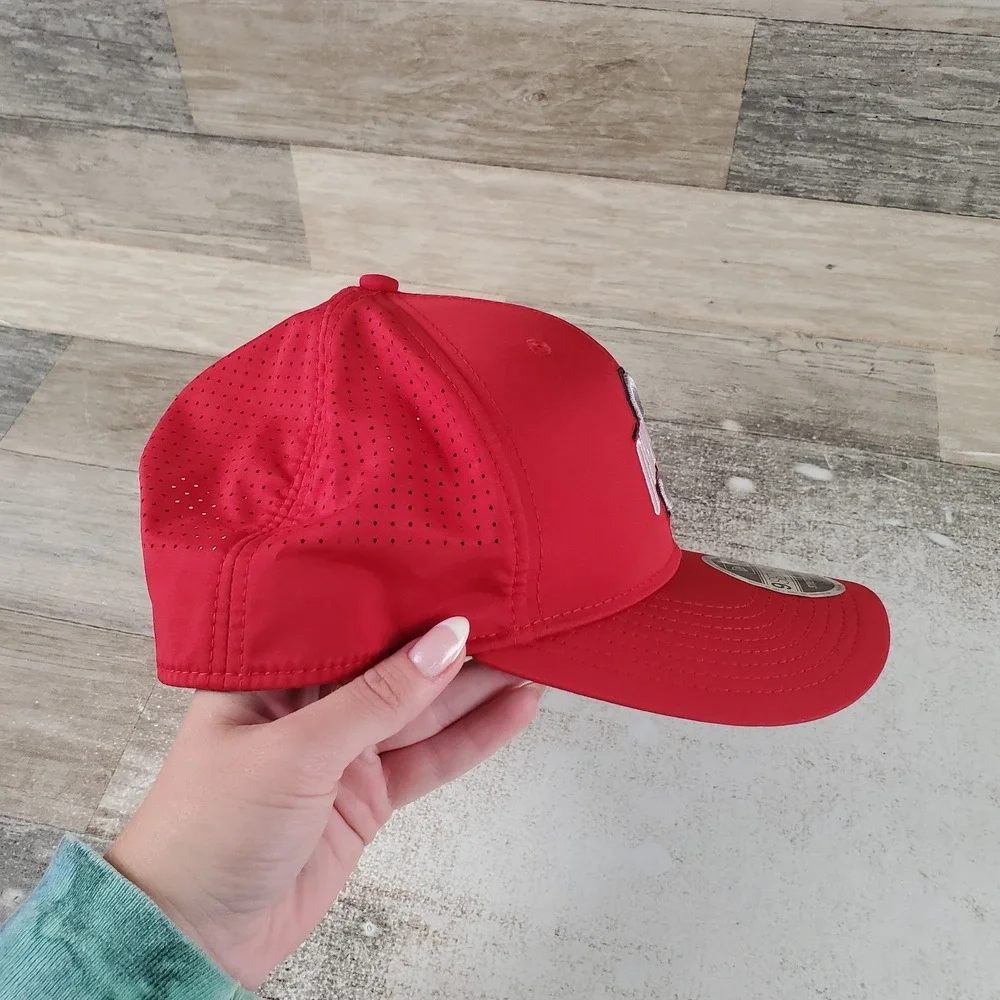 New Era Ohio State Buckeyes Hat 9SEVENTY Red Stretch Snap Trucker Adjustable Hat